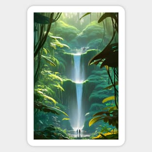 Waterfalls in a Forest - Lovers Sticker